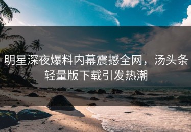 明星深夜爆料内幕震撼全网，汤头条轻量版下载引发热潮