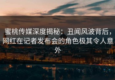 蜜桃传媒深度揭秘：丑闻风波背后，网红在记者发布会的角色极其令人意外