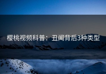 樱桃视频科普：丑闻背后3种类型