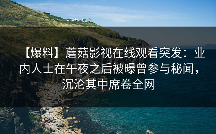 【爆料】蘑菇影视在线观看突发:业内人士在午夜之后被曝曾参与秘闻,沉沦其中席卷全网 【爆料】蘑菇影视在线观看突发:业内人士在午夜之后被曝曾参与秘闻,沉沦其中席卷全网