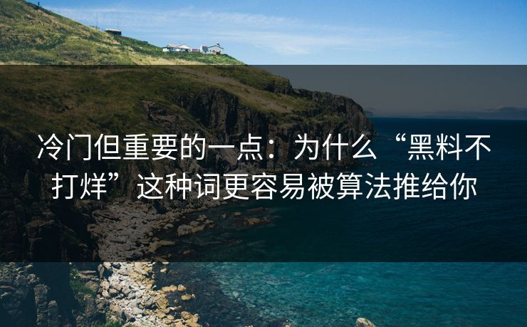 冷门但重要的一点:为什么“黑料不打烊”这种词更容易被算法推给你 冷门但重要的一点:为什么“黑料不打烊”这种词更容易被算法推给你