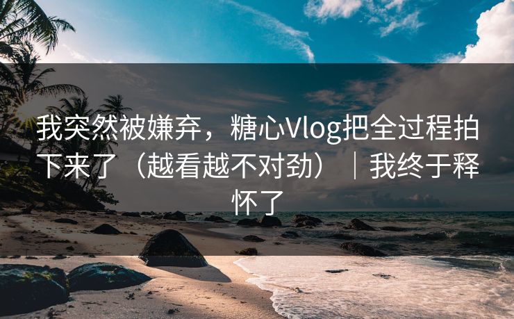 我突然被嫌弃,糖心Vlog把全过程拍下来了(越看越不对劲)|我终于释怀了 我突然被嫌弃,糖心Vlog把全过程拍下来了(越看越不对劲)|我终于释怀了